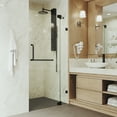 thumbnail image 5 of VIGO Pirouette 30 to 36 in. x 72 in. Frameless Pivot Shower Door in Matte Black with Clear Glass and Handle, 5 of 7
