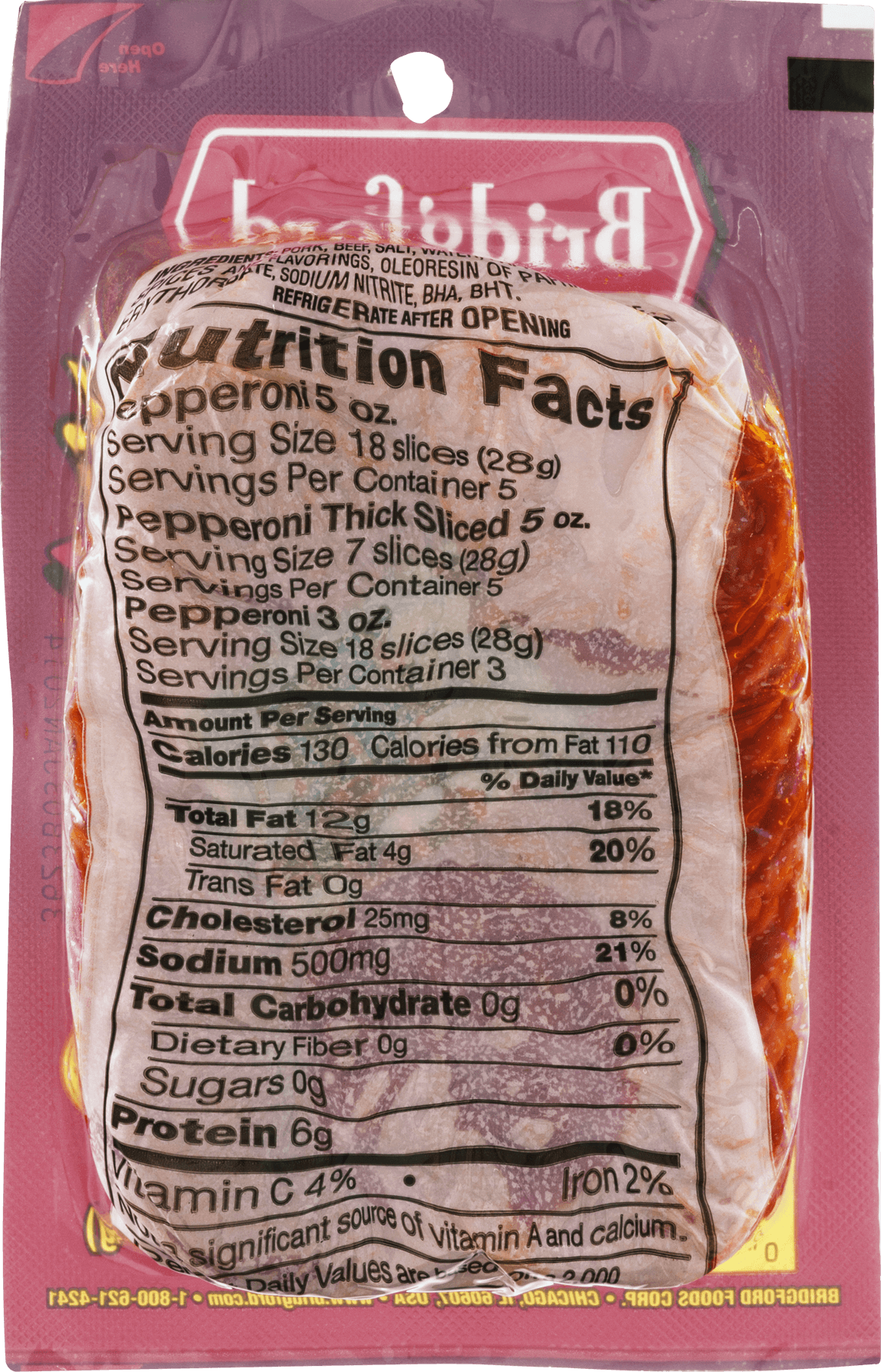 (3 pack) Bridgford Gluten-Free Thick Sliced Pepperoni, 5 Oz.