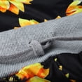 thumbnail image 3 of Womens Comfy Stretch Sunflower Print Drawstring Palazzo Wide Leg Lounge Pants, 3 of 7