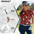 thumbnail image 5 of COEQINE Women Short Sleeve Golf Shirts 1/4 Zip Lightweight Workout Golf Tops LOVE Heart Letter Lip Cupid's Arrow Print Polo Shirts Moisture Wicking Soft Sportswear for Valentine's Day, M, 5 of 7