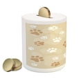 thumbnail image 2 of Earth Tones Piggy Bank, Dog Paws Print Animal Companion Puppy Pet Friendly Print, Ceramic Coin Bank Money Box for Cash Saving, 3.6" X 3.2", Pale Caramel White Beige, by Ambesonne, 2 of 4