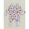thumbnail image 2 of Canis Long Sleeve Strawberry/Flower Print Romper for Baby Girls/Boys, 2 of 8