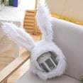 thumbnail image 3 of Lindo gorro con orejas de conejo, gorro largo y novedoso, diadema con orejeras. Blanco3, 3 of 8