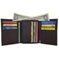 thumbnail image 6 of Men's Lambskin Leather Trifold Center Flap Double ID Credit Card Holder Wallet, 6 of 12
