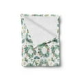 thumbnail image 2 of Ambesonne Christmas Fleece Throw Blanket Holly Leaves Xmas Crown 70"x90" Laurel Green and Vermilion, 2 of 6