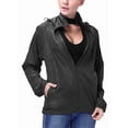 thumbnail image 4 of FUTATA Women's / Men's Lightweight Rain Jacket Packable Windbreaker Jacket Waterproof Outdoor Hooded Windbreaker with Pocket Black L, 4 of 6