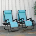thumbnail image 2 of Outsunny 2 Piece Foldable Lounge Chair with Canopy Shade, Sky Blue, 2 of 10