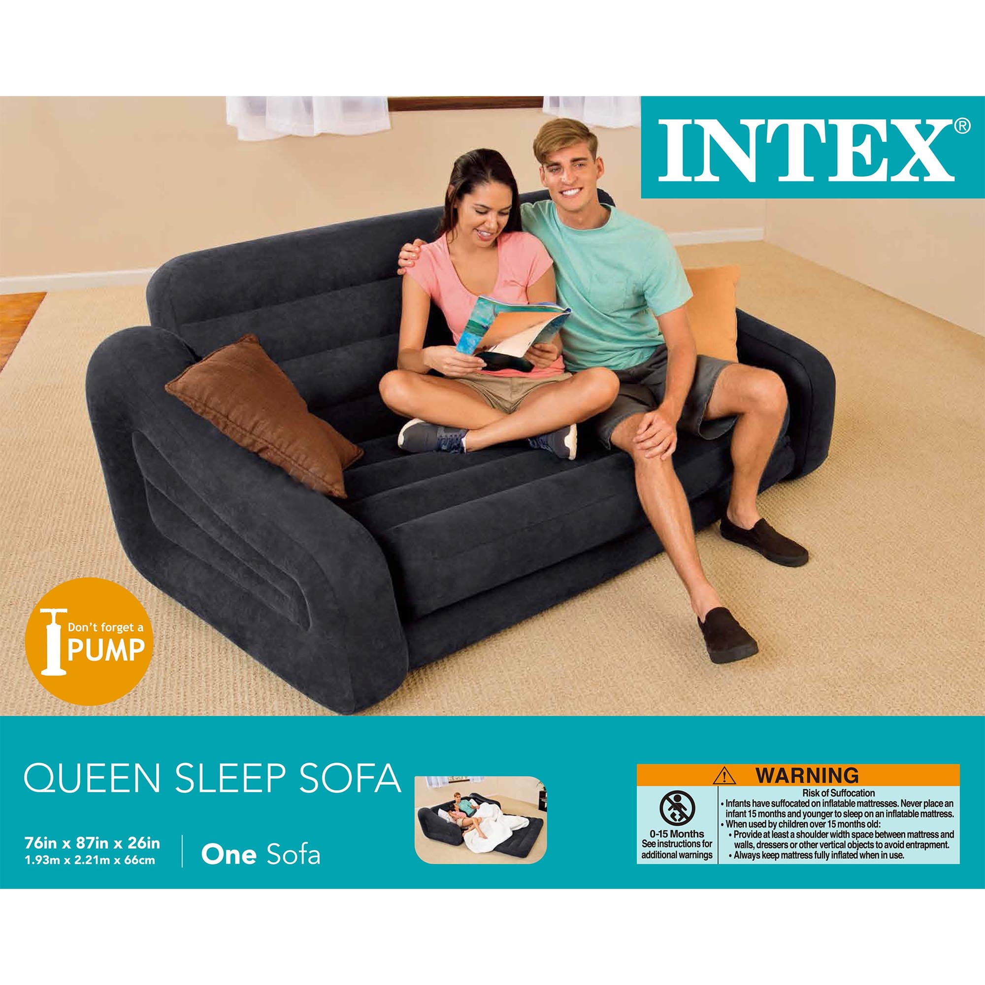 Intex Inflatable Queen Size Pull Out Futon Sofa Couch Bed Intex Inflatable Queen Size Pull Out Futon Sofa Couch Bed Air Mattress Com