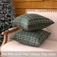 thumbnail image 3 of Green Tartan Plaid Throw Pillow Covers 18x18 Set of 2 Green Christmas Plaid Outdoor Pillows Traditional Christmas Decor for Living Room Couch Sofa, 3 of 6