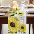 thumbnail image 3 of Table Runners 72 Inches Long Dress Scarves, Sunflowers Farmhouse Kitchen Table Runner, Coffee Tablerunners, Country Spring Botanical Flowers Bee Wooden 16x72 Inch, 3 of 9