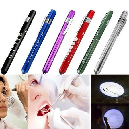Emergency Torch - Portable Medical First Aid LED Pen Light Flashlight Torch Doctor Nurse EMT Emergency Lamp Color:Silver