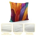 thumbnail image 4 of Creowell Feathers Colorful Pile Throw Pillow Cover for Sofa Couch Bedroom Car Home Decor High-Quality 1PC 12x12in, 4 of 5