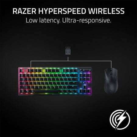 Razer - DeathAdder V3 HyperSpeed Ultra-Lightweight Wireless Optical Gaming Mouse with 100 Hour Battery - Black