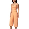 thumbnail image 5 of IBTOM CASTLE Workout Sets for Women Two Piece Halter Sports Bra Matching Wide Leg Capri Pants Gym Work Yoga Pilates Outfits Orange, 5 of 7