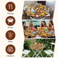 thumbnail image 7 of Ball Games Round Tablecloth, Fitted Table Cover with Elastic for 55"-60" Round Tables, Colored Football Baseball Basketball Rugby Table Cloth Outdoor Indoor Dinning Party Waterproof Tablecloths, 7 of 7
