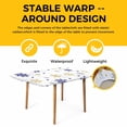 thumbnail image 4 of Merry Christmas Table Cloths for 4 Foot Rectangle Tables, Winter Xmas Snowflakes Blue Yellow Patio Waterproof Elastic Fitted Tablecloths, Washable Rectangular Table Cover for Camping, 4 of 8