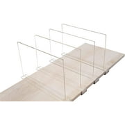 Vive Comb Clear Acrylic Shelf Dividers, Closet Vertical Organizer for Kitchen Cabinets, Bookshelves, Pack of 4