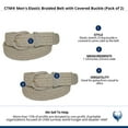 thumbnail image 4 of CTM  Elastic Braided Belt with Covered Buckle (Pack of 2) (Men), 4 of 4