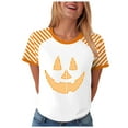 thumbnail image 5 of YDFCWXW Shirts for Women Halloween Pumpkin Graphic Tees Funny Short Sleeve Shirt Casual Autumn Tops White, S, 5 of 7