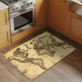 thumbnail image 3 of Beige Map Bathroom Mats 2x3 FT, Non Slip Small Kitchen Mat, Retro Farmhouse Abstract Illustration Art Washable Soft Backed Front Door Throw Rugs Non-Shedding Indoor Outdoor Doormat for Entryway Sink, 3 of 8