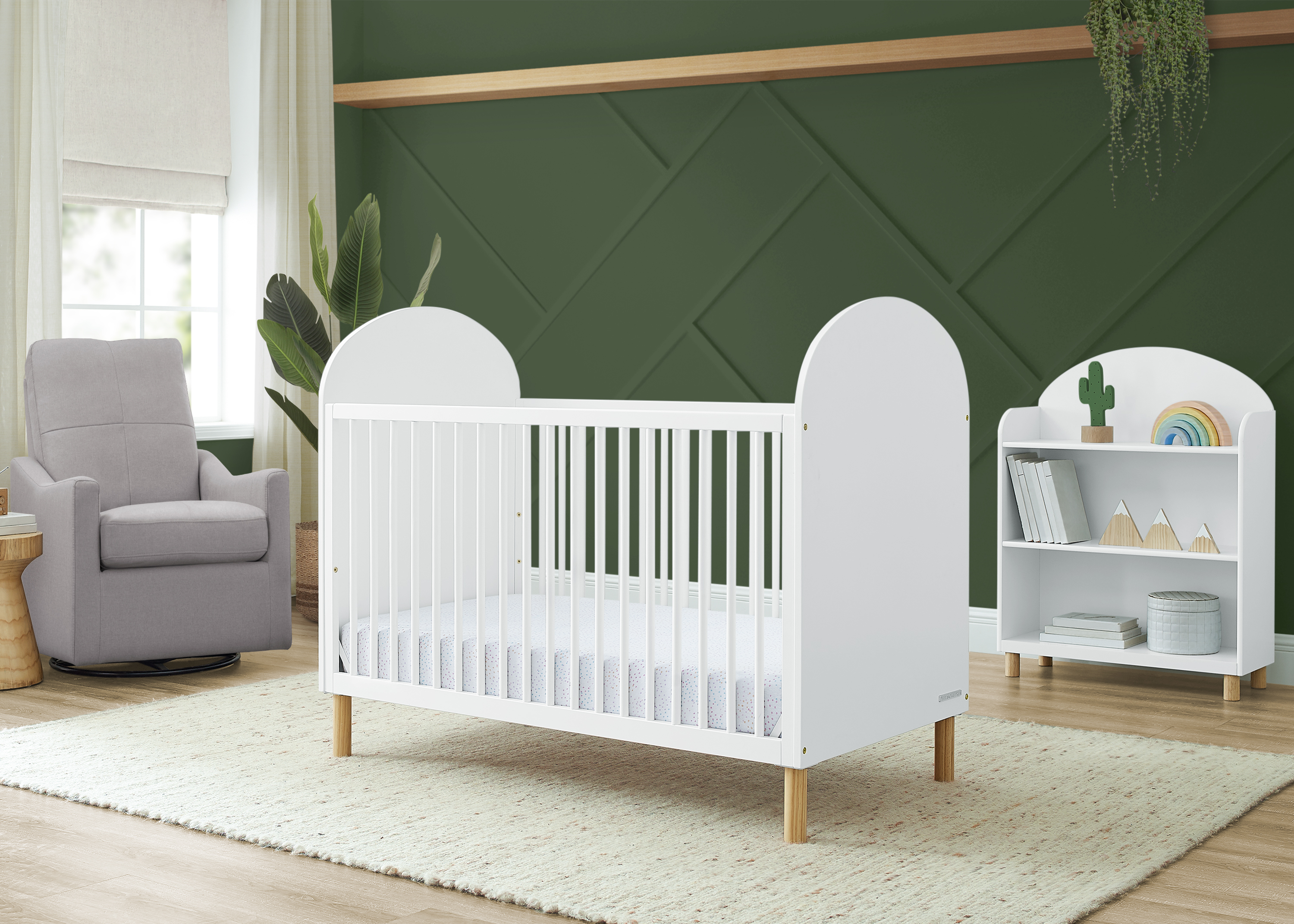 Delta Children Reese 4-in-1 Convertible Crib - Greenguard Gold Certified, Bianca White/Natural - image 4 of 19