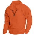 thumbnail image 2 of Dqueduo Men's Fashion Sweatshirt, Solid Long Sleeve Turndown Collar Casual Zipper Top Sweatshirt, Regular Length Men's Sweatshirt, 2 of 6