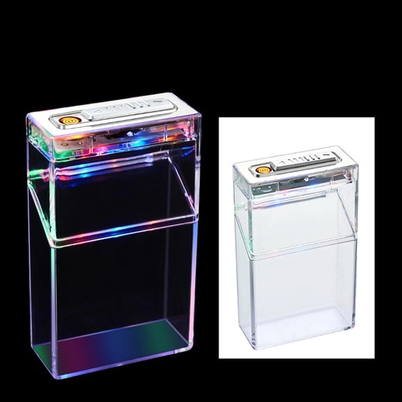 Transparent cigarette case, portable and transparent, can hold 20 thick cigarettes, men's sliding lid cigarette case, waterproof, moisture-proof and sweat-proof, pressure-resistant and durable