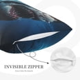 thumbnail image 5 of Fotbe 3D Realistic Shark Pillow Cases - Envelope Closure - Luxury, Extra Soft, Cooling Pillow Covers - Wrinkle, Fade, Stain Resistant-14"x20", 5 of 8