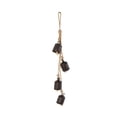 thumbnail image 6 of DecMode Tibetan Inspired Cascading Black Metal Cluster Decorative Bells with 4 Bells on Jute Hanging Rope, 6 of 9
