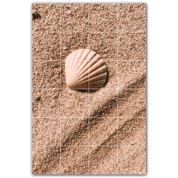 Picture-Tiles.com: Beach Ceramic Tile Wall Mural WAL500052-46S. 17"W x 25.5"H using (24) 4.25" x 4.25" Ceramic Tiles-Satin Finish
