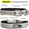 thumbnail image 3 of Fida Heavy Duty Dog Collar, Ultra Comfortable Soft Neoprene Padded, Adjustable Reflective Nylon Pet Collar with Durable Metal Belt Buckle for Large Breeds (L, Grey), 3 of 3