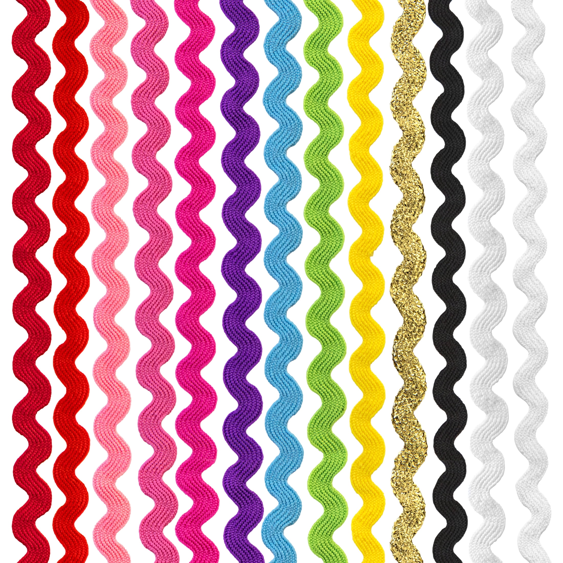Wrights 1/2" Bright Pink Medium Rick Rack, 2.5 yd Sewing Trim