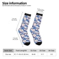 thumbnail image 2 of Bingfone Compression Socks for Women and Men Long Socks for Running Athletic Cycling Nurse- white Skull blue daisy, 2 of 6