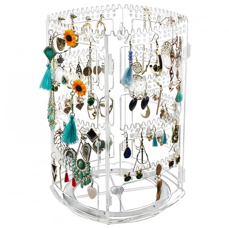 ACDANC 360 Rotating Earring Holder Stand Clear Earrings Organizer, Acrylic