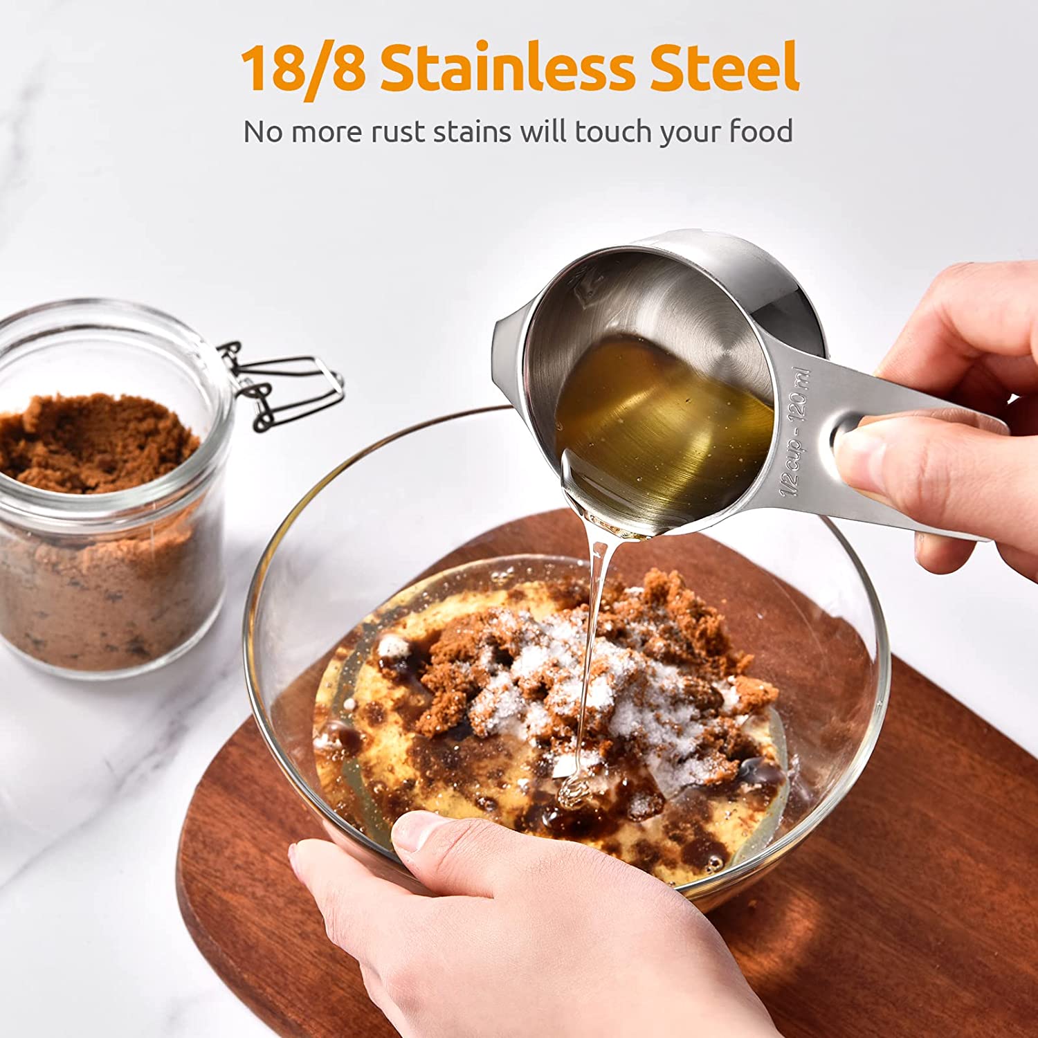 U-Taste 15-Piece Measuring Cups and Spoons Set, Stainless Steel photo 5