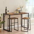 thumbnail image 4 of VECELO Set of 2 Bar Stools, Backless Wood Counter Height Stool with Footrest for Kitchen, Living Room, Party Room, Brown, 4 of 7
