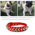 thumbnail image 4 of Billuyoard Collar de cuero PU para mascotas, reemplazo de Color sólido Punk, remache liso, antimordeduras, collar ajustable para mascotas, accesorios de Suministros para perros Rojo L Billuyoard PT005044-12, 4 of 6