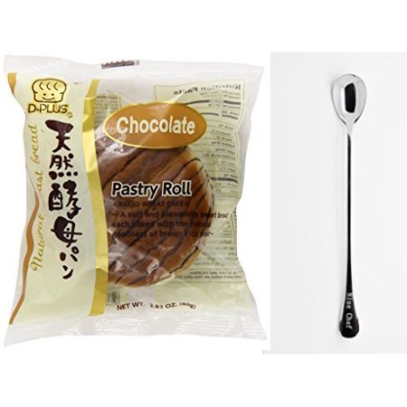 NineChef Bundle - D-Plus Japanese Wheat Bread Cake (Chocolate 3 Bag) + 1 NineChef Brand Long Handle Spoon
