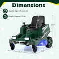 thumbnail image 3 of Costway 12V Ride on Lawn Mower with Dual Control Sticks LED Lights Twist Turn for Aged 3-8 Green, 3 of 10