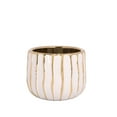 thumbnail image 2 of Lorcette Ceramic Striped Gold Planter, 2 of 2