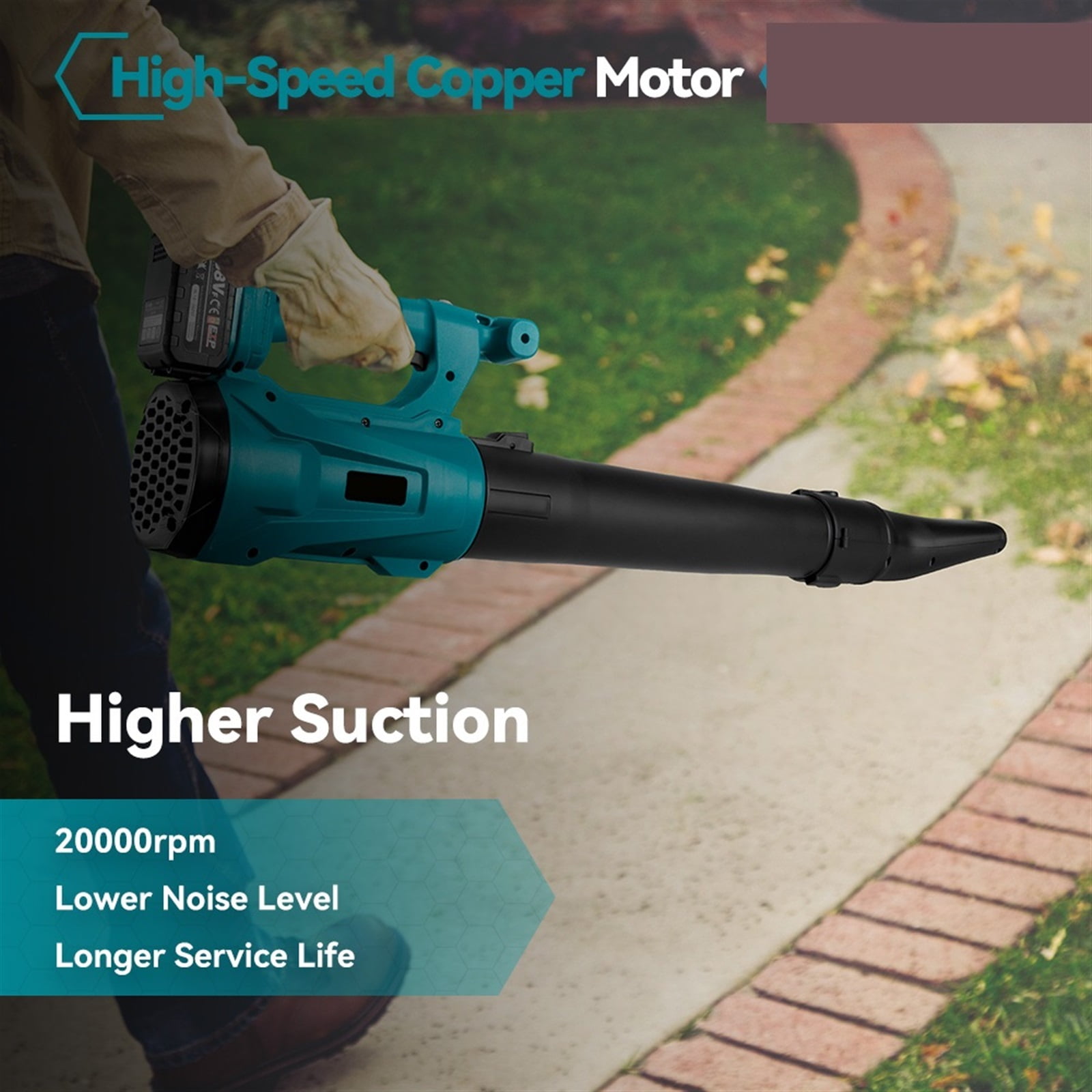 Electric Blower 6 Gears Adjustable Cordless Household Leaf Blower Blowing Dust Blowing Snow Tool ,Easy to Use