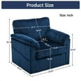 thumbnail image 6 of Dtwnek Corduroy Sofa Chair Plush Armchair with Thick Comfort Cushions, High Back Wide Seat Accent Chair for Living Room, Bedroom, Office, Blue, 6 of 8