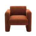 thumbnail image 4 of Upholstered Accent Chair, Lambskin Sherpa Fabric Comfy Armchair with Back and Pillow, Modern Soft Reading Chair Padded Ergonomic Arm Chair for Bedroom Living Room Waiting Room, Burnt Orange, 4 of 7