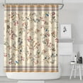 thumbnail image 2 of Floral Shower Curtain Watercolor Botanical Bathroom Decor Rustic Flower Design Fabric Bath Curtain for Tub Country Style Home Accessories with Hooks，72x84in(180*210cm), 2 of 5