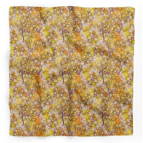 Bimba Gold Prints Digital Pure Silk Printed Head Bandanas Summer Neck Wrap Scarf 40 x 40 Inches