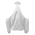 thumbnail image 5 of XFLWAM Women's Fall Fashion Blouse Off Shoulder Long Sleeve Tops Cross Halter Neck Cold Shoulder T Shirt Silver S, 5 of 6