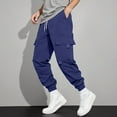 thumbnail image 4 of Cargo Sweatpants for Men 2025 Straight Leg Elastic Waist Drawstring Joggers with Pockets Mens Casual Pants Trousers, 4 of 6