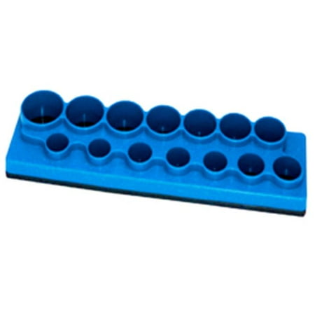 

14 Hole Socket Organizer - Neon Blue