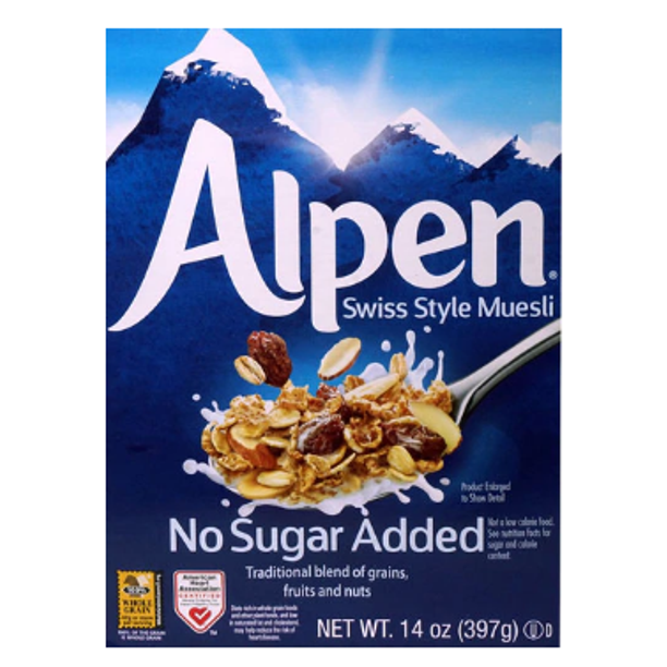 Alpen Swiss Style Muesli Cereal No Sugar Added 14 oz