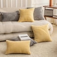 thumbnail image 2 of Set of 2 Corduroy Throw Pillow Covers Striped Velvet 16x16 Pillow Covers Square Throw Pillow Case for Couch Chair Baby Toddler, 16 x 16 inch, Ash Grey, 2 of 7